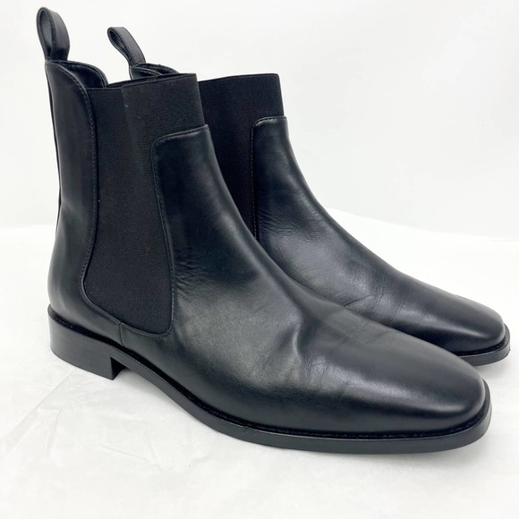 Everlane Womens The Italian Leather Square Toe Chelsea Boot Size 6.5 Black NWOB - Picture 4 of 12
